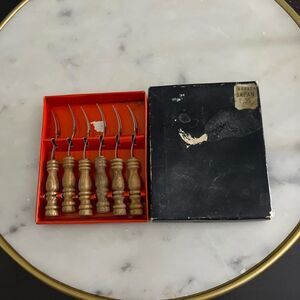 Vintage Appetizer Set Forks Fondue MCM 70’s Japan 4” Original Box